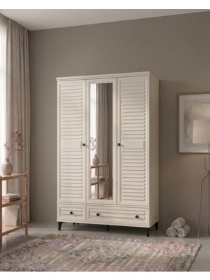 Ozmira Home Vina 3 Kapılı Aynalı Mdf Gardırop