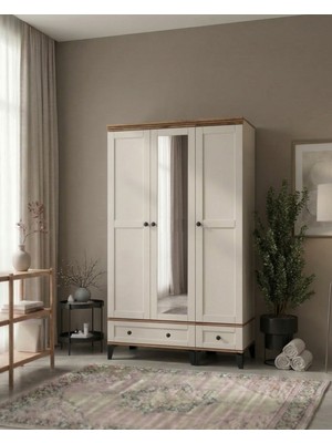 Ozmira Home Tros 3 Kapılı Aynalı Mdf Gardırop