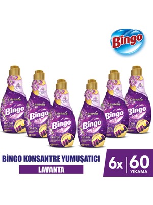 Bingo Soft Konsantre Çamaşır Yumuşatıcısı Lavanta 1440 ml X 6 Adet