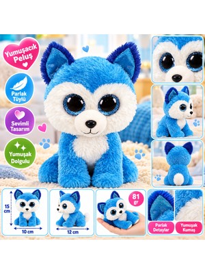 Marka Kolik Mavi Husky Peluş Köpek Prince 15 cm