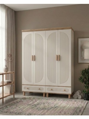 Ozmira Home Hiro 4 Kapılı Mdf Gardırop