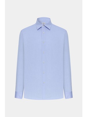 Twn Slim Fit Mavi Armürlü Gömlek
