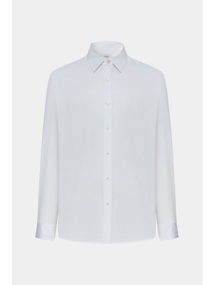 Twn Slim Fit Beyaz Armürlü Gömlek