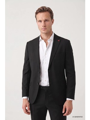 D'S Damat Ds Damat Comfort Fit Siyah Düz Takim Elbise
