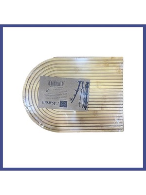 Canbia Bambu Oval Çizgili Sunumluk Kahy