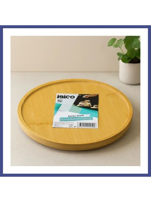 Canbia Bambu Yuvarlak Sunum Tepsisi 24.5 cm Ayaklı Kahy