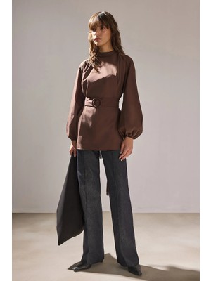 Touche Prive Kemerli Poplin Tunik