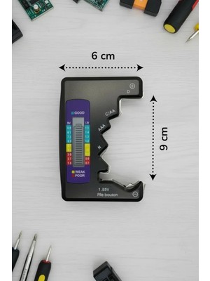 Evrensel Mini Pil Test Cihazı – Pil Doluluk Seviyesi Ölçer ve Pil Durum Kontrol Aparatı ( Lisinya )