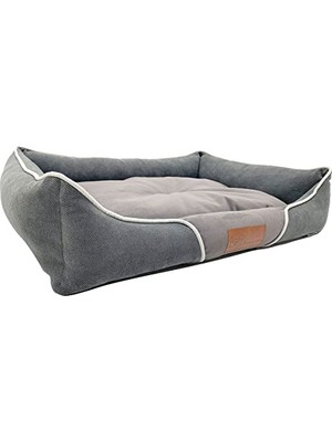 Die Grup Pawiyans Couch Box Üst Kalite Kedi Köpek Yatağı Yıkanabilir Fermuarlı, ASTARLI%100ELYAF Dolgu (Large)