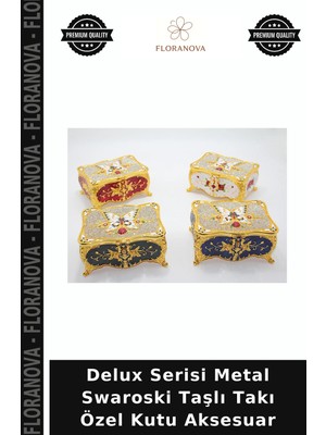 Floranova Delux Serisi Metal Swaroski Taşlı Takı Özel Kutu Aksesuar