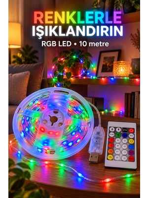 Astraltech 10 Metre Kumandalı Animasyonlu Rgb LED Tel Aydınlatma