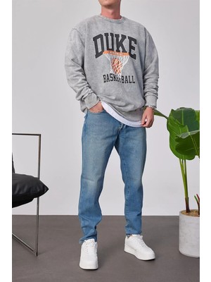 Hiccup Erkekler Nomarc Regular Kalıp Bisiklet Yaka Sweatshirt Açık Gri