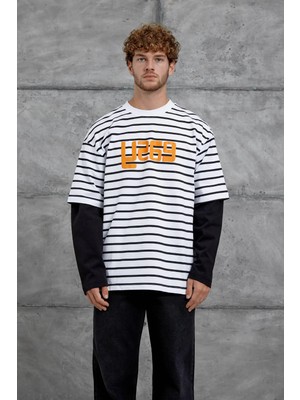 Hiccup Erkekler Nomarc Rahat Bisiklet Yaka Sweatshirt Beyaz