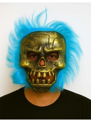 Milas Toptan Milas Wild Skull - Bakır Kafatası Turkuaz Saçlı Iskelet Maske