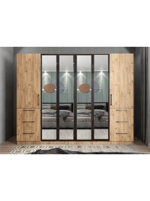 Baramolife Trend 6 Kapaklı Profil Aynalı Gardırop - G.A.C.T_250