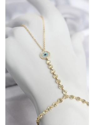 Milas Toptan mt Gold Renk Pirinç Zirkon Taşlı Nazar Model Şahmeran