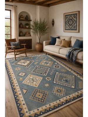 Fuly Consept Home Design Vintage Klasik Desenli Saçaklı Koridor ve Mutfak Yolluk Halısı 3069