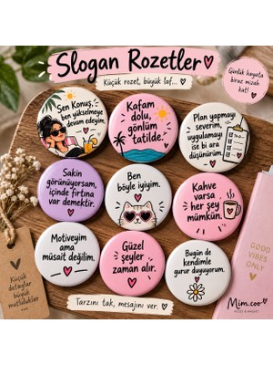 Eğlenceli Slogan Rozet 9 Adet