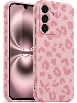 Fibaks Galaxy S23 Fe Kılıf Pembe Leopar Şık Tasarımlı Premium Ince Soft Silikon