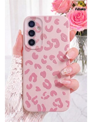 Fibaks Premium İnce Soft Silikon Kılıf Pembe Leopar Tasarımlı Galaxy S24 Plus/S25 Plus Uyumlu
