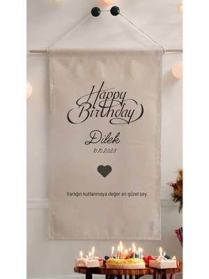 Puppetzzz Doğum Günü Flaması Arka Fon Afiş Kişiye Özel Isimli 70X45 Happy Birthday