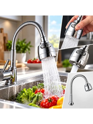 Kubar Vakumlu Spiral Musluk Hortumu Abs Iki Fonksiyonlu Başlık Ayna Krom Kaplama 50CM