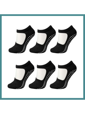 Trendexa Kaymaz Taban 6'lı Yoga ve Pilates Çorabı Siyah Kadın, Silikon Tabanlı Nefes Alabilir Bilek Bantlı Çorap, Ev Yoga Pilates Trambolin Umre Için · Renk: Siyah · Beden: 36-40 Mac