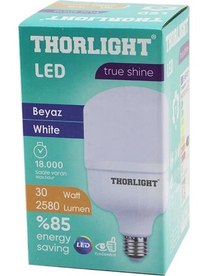 Uravas Store Uraselect Thorlıght T-30B 30W E27 Torch T-Shape Beyaz LED Ampul 2580 Lumen - 6400K - 18000 Saat - 2835 Smd LED