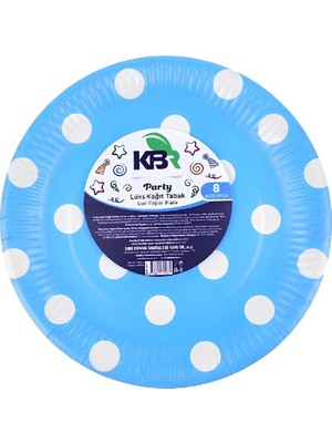 Kbr Kağıt Tabak 22 cm Mavi 8 Li KPK-303 8'li Paket