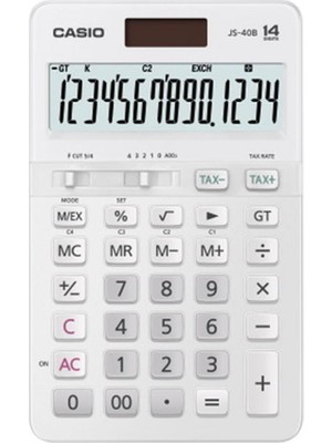 Casio JS-40B-WE Beyaz Profesyonel 14 Hane Masa Üstü Hesap Makinesi