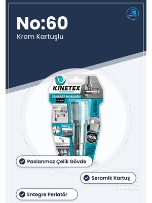 Taharet Musluu Ktx- No Krom Kartuşlu Paslanmaz Gövde Banyo Tesisat Bağlantı Seramik Conta Hijyenik