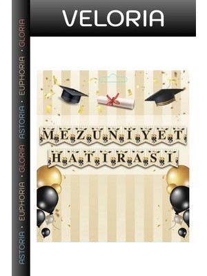 Veloria Premium Arka Fon Kep Kolej Mezuniyet Hatırası Zarf Banner