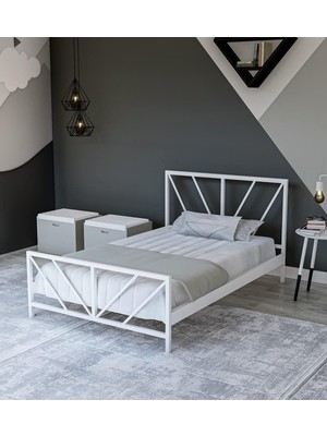 Metalia Gm 228 Gözde Beyaz Tek Kişilik Karyola 90X190