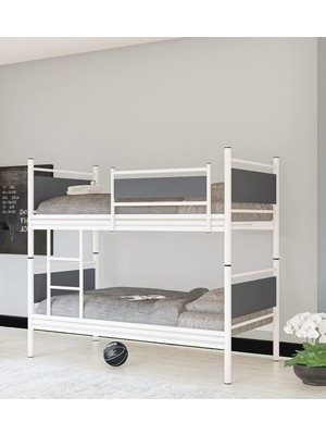 Metalia Gm 128 Star Ahşap Metal Ranza Beyaz-Antrasit Gri