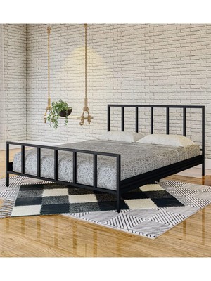 Metalia Gm 212 Vintage Çift Kişilik Metal Karyola Siyah 150X200