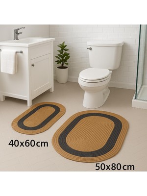 Jüt Paspas, Doğal Ev Dekorasyonu (Hasır, 50X80 40X60, Düz)
