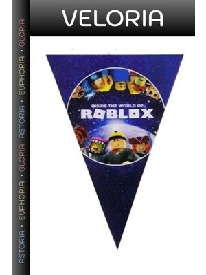Veloria Özel Üretim Taraftar Etkinlik Duvar Dekoru Roblox Üçgen Flama