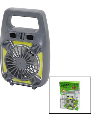 Wisipi 2in1=mini Fan - Fener USB Şarj 2 Kademe Hız Lamba=4 Fonksiyon - 10W Su Geçirmez Taşıma Kulp Mini Vantilatör GS-265