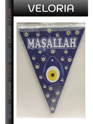 Veloria Delux Serisi Duvar Objesi Geleneksel Süs Oda Süsü Maşallah Naza Boncuklu Üçgen Flama