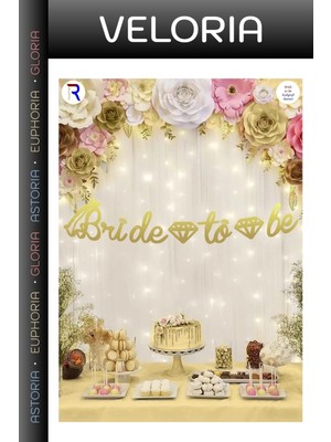 Veloria Premium Bekarlığa Veda Buluşma Anı Bride To Be Gold Kaligrafi Banner