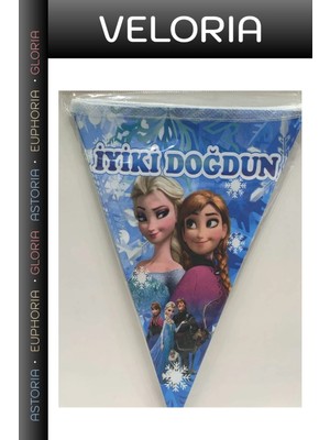 Veloria Özel Üretim Ambiyans Hatıra Oda Süsü Frozen Üçgen Flama