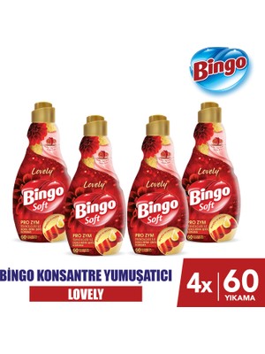 Bingo Soft Konsantre Çamaşır Yumuşatıcısı Lovely 1440 ml X 4 Adet