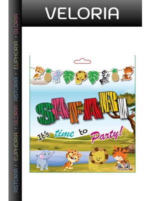 Veloria Özel Üretim Süsleme Eğlence 3D Safari Zarf Banner