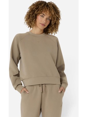 Asics Nagino Refined Texture Sweat Top Kadın Bej Sweatshirt 2032D370-200