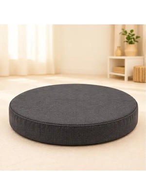 Patiyu Yuvarlak Blok Minder · 40 × 40 × 7 cm · Antrasit