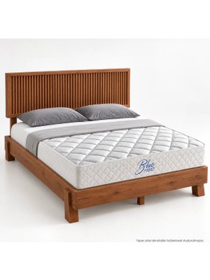 Renazzo Mobilya Renazzo Alaz Art Dikey Başlıklı Masif Ahşap Karyola Ceviz 90X190