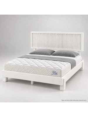 Renazzo Mobilya Renazzo Alaz Art Dikey Başlıklı Masif Ahşap Karyola Beyaz 90X190