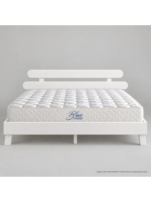 Renazzo Mobilya Renazzo Damla Art 2 Başlıklı Masif Ahşap Karyola Beyaz 90X190