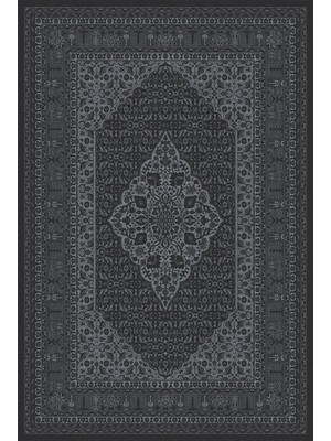 Kilim Home Kaymaz Tabanlı Klasik Mavi Halı - Lüks Medallion Pers Desen 2292