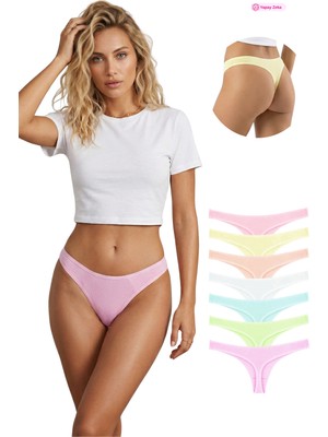 New Lilla 10051-7 Pamuklu Tanga String 7'li Kadın Külot